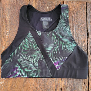 Flexicool by We are Handsome Palm Leaf Print Active Sports Bra